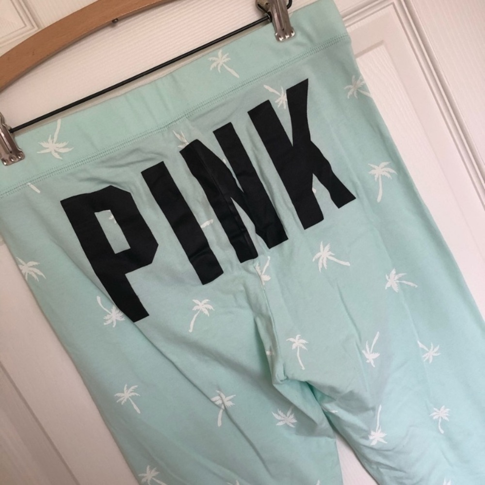 PINK Mint Palm Tree Lounge Leggings